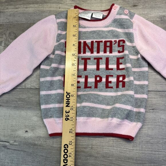 Koala Kids  Knit Crew Neck Sweater Pink Red 12 Mo Santas Little Helper Reindeer - Picture 6 of 14